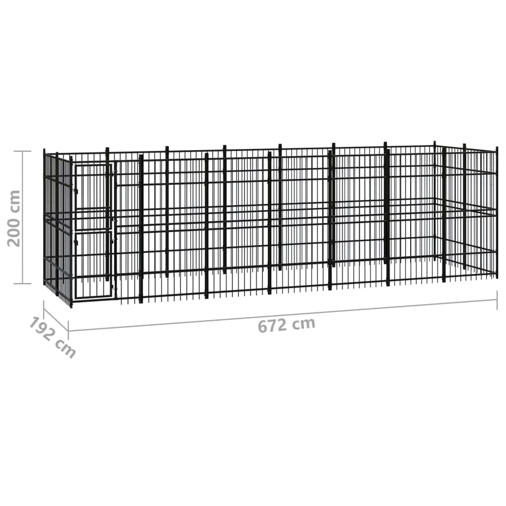 Outdoor Dog Kennel Steel 12.9 m?