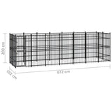 Outdoor Dog Kennel Steel 12.9 m² - Close-Up Angle