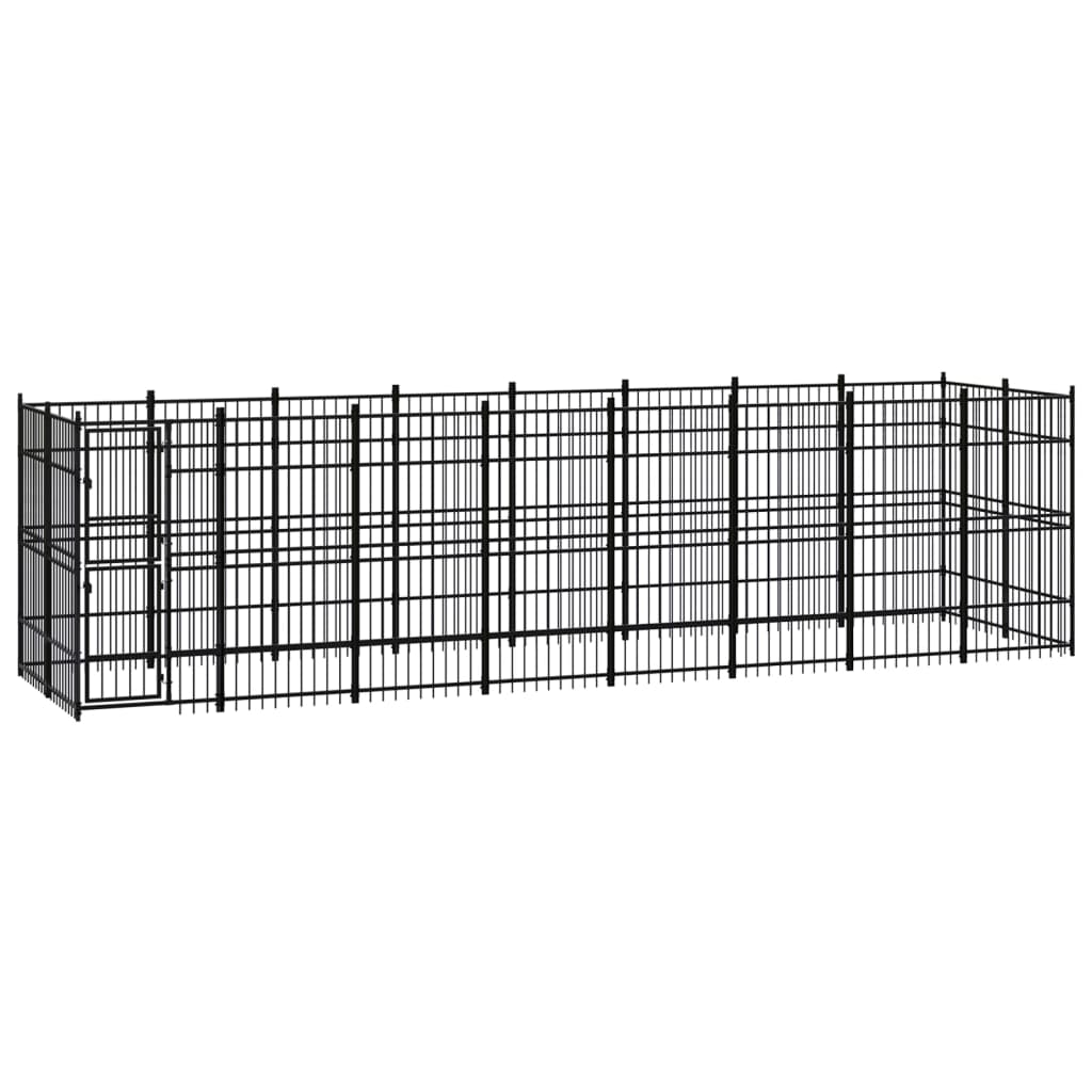 Outdoor Dog Kennel Steel 14.75 m?