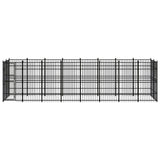 Outdoor Dog Kennel Steel 14.75 m² - Front View