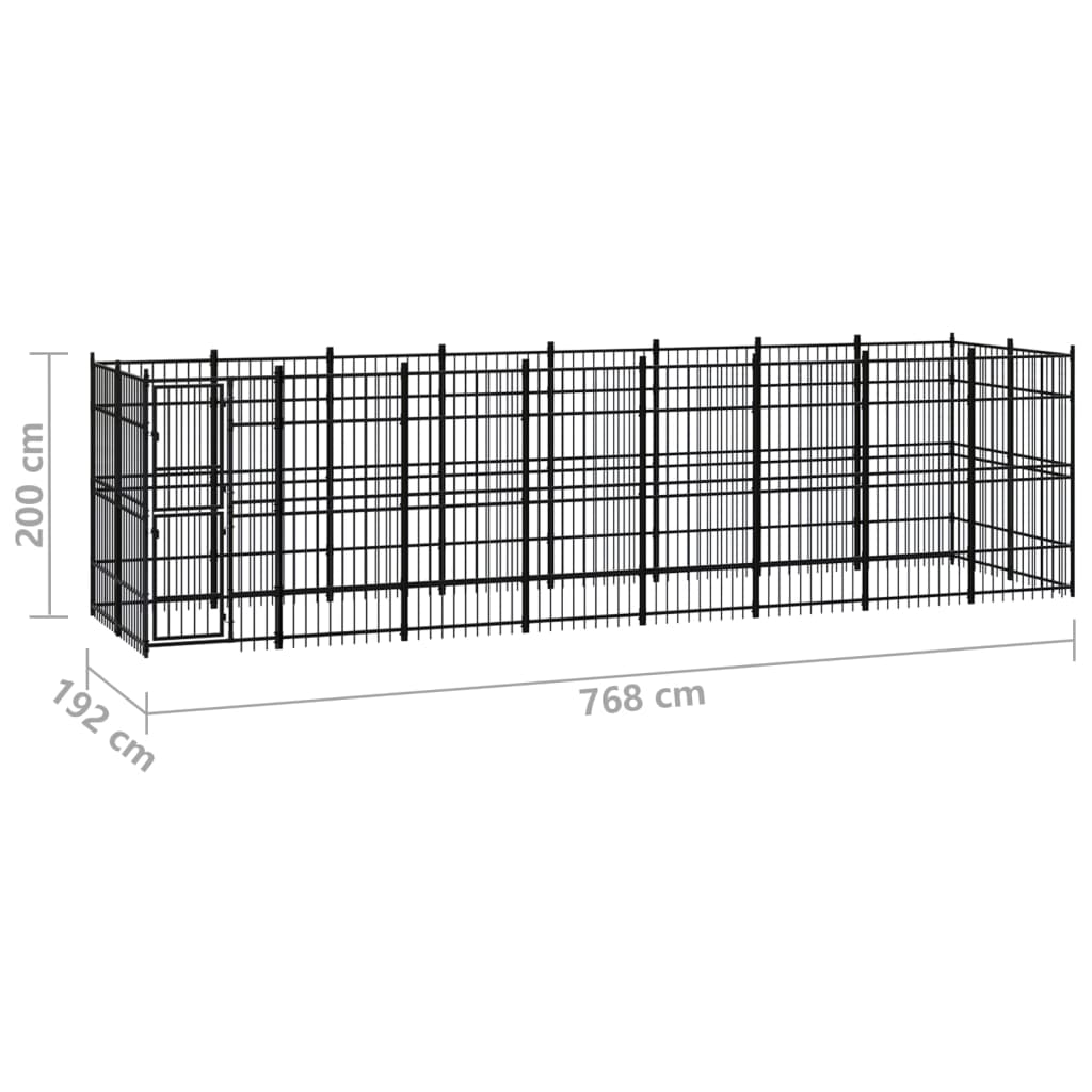 Outdoor Dog Kennel Steel 14.75 m?