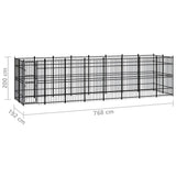 Outdoor Dog Kennel Steel 14.75 m² - Close-Up Angle