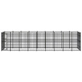 Outdoor Dog Kennel Steel 16.59 m² - Front View