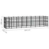 Outdoor Dog Kennel Steel 16.59 m?