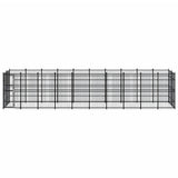 Outdoor Dog Kennel Steel 18.43 m² - Front View