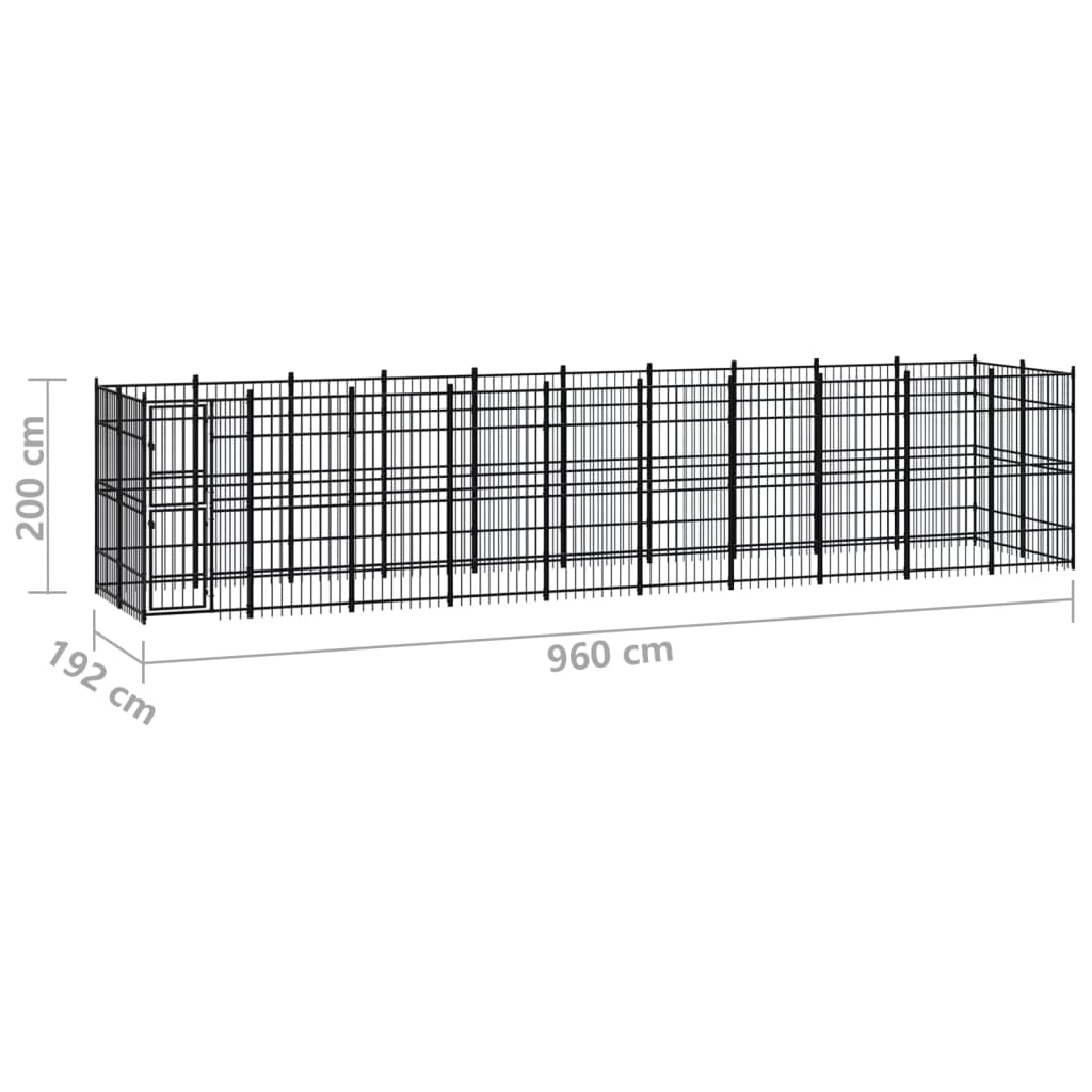 Outdoor Dog Kennel Steel 18.43 m?