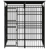 Outdoor Dog Kennel with Roof Steel 3.69 m?