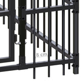 Outdoor Dog Kennel with Roof Steel 3.69 m?