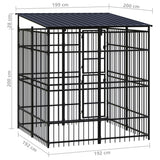 Outdoor Dog Kennel with Roof Steel 3.69 m?