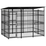 Outdoor Dog Kennel with Roof Steel 5,53 m²