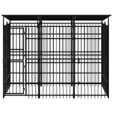 Outdoor Dog Kennel with Roof Steel 5,53 m²