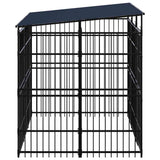 Outdoor Dog Kennel with Roof Steel 5,53 m²