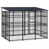 Outdoor Dog Kennel with Roof Steel 5,53 m²