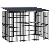 Outdoor Dog Kennel with Roof Steel 5.53 m² - Top-Down View