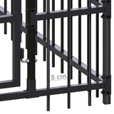 Outdoor Dog Kennel with Roof Steel 5,53 m²