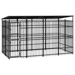 Outdoor Dog Kennel with Roof Steel 7,37 m²