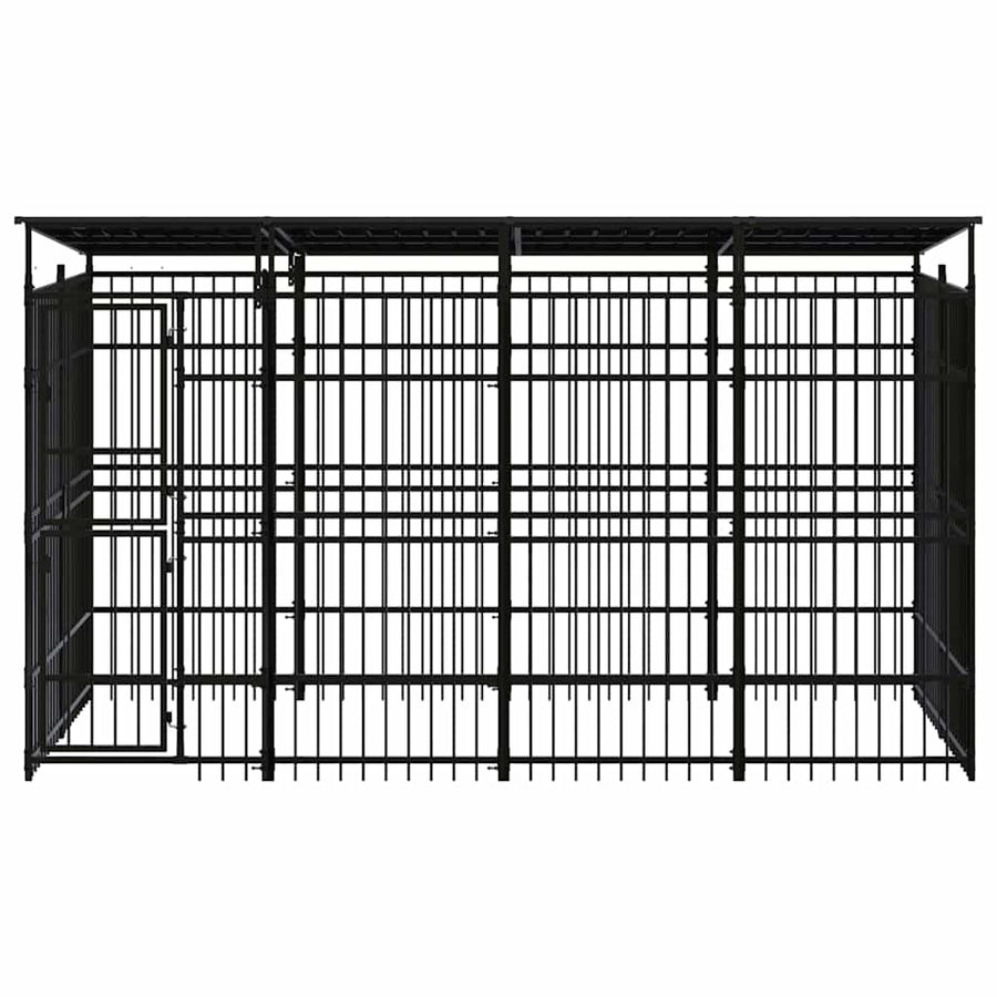Outdoor Dog Kennel with Roof Steel 7,37 m²