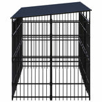 Outdoor Dog Kennel with Roof Steel 7,37 m²
