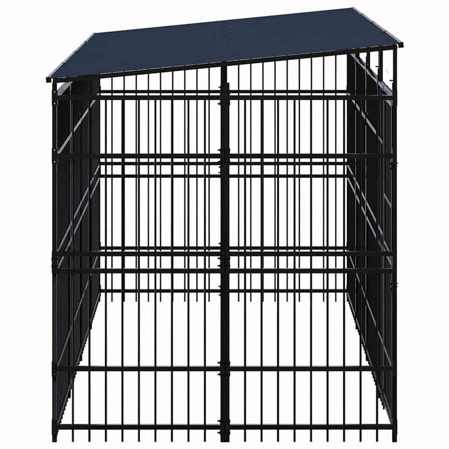 Outdoor Dog Kennel with Roof Steel 7,37 m²