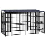 Outdoor Dog Kennel with Roof Steel 7,37 m²