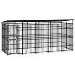 Outdoor Dog Kennel with Roof Steel 9,22 m²