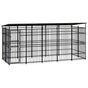 Outdoor Dog Kennel with Roof Steel 9,22 m²