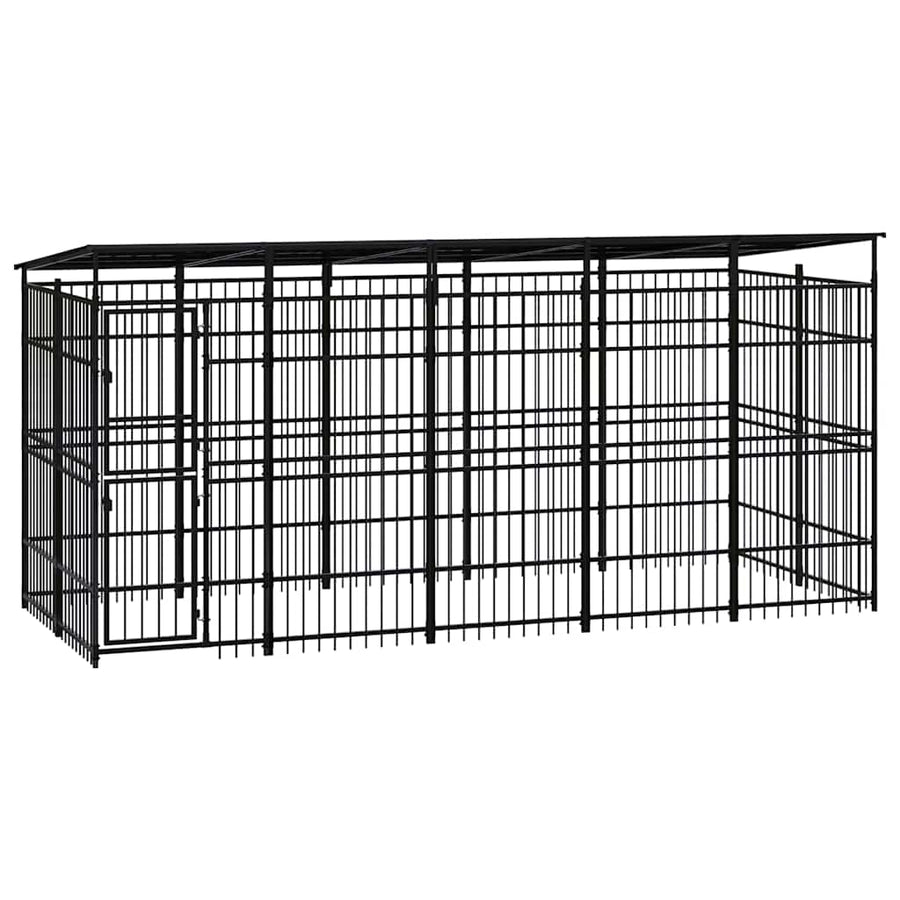 Outdoor Dog Kennel with Roof Steel 9,22 m²