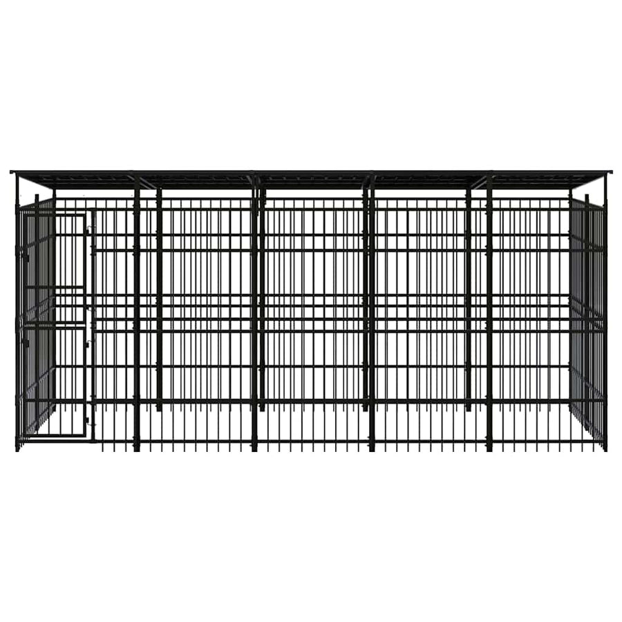 Outdoor Dog Kennel with Roof Steel 9,22 m²