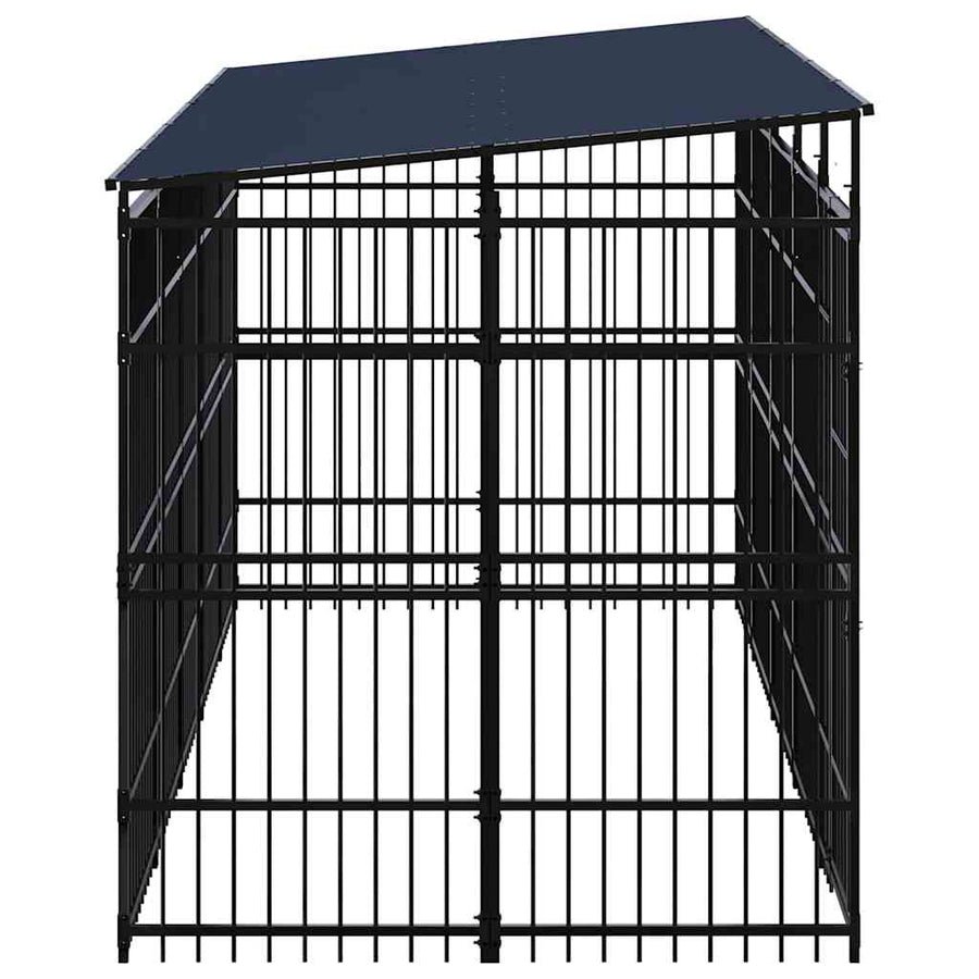 Outdoor Dog Kennel with Roof Steel 9,22 m²