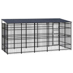Outdoor Dog Kennel with Roof Steel 9,22 m²