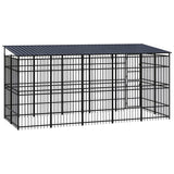 Outdoor Dog Kennel with Roof Steel 9.22 m² - Top-Down View