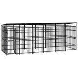 Outdoor Dog Kennel with Roof Steel 11,06 m²