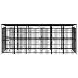 Outdoor Dog Kennel with Roof Steel 11,06 m²
