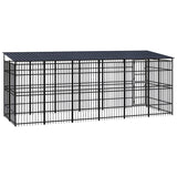 Outdoor Dog Kennel with Roof Steel 11.06 m² - Top-Down View