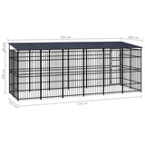 Outdoor Dog Kennel with Roof Steel 11,06 m²