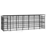 Outdoor Dog Kennel with Roof Steel 12.9 m²