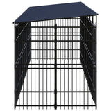 Outdoor Dog Kennel with Roof Steel 12.9 m² - Side View