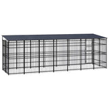 Outdoor Dog Kennel with Roof Steel 12,9 m²