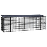 Outdoor Dog Kennel with Roof Steel 12.9 m² - Top-Down View