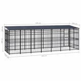 Outdoor Dog Kennel with Roof Steel 12,9 m²