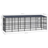 Outdoor Dog Kennel with Roof Steel 12.9 m² - Low Angle