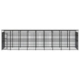 Outdoor Dog Kennel with Roof Steel 16.59 m²