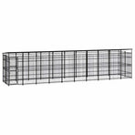 Outdoor Dog Kennel with Roof Steel 18,43 m²