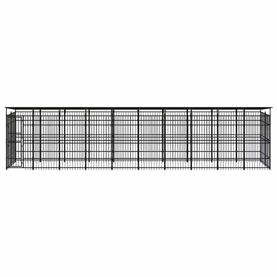 Outdoor Dog Kennel with Roof Steel 18,43 m²