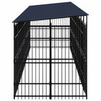 Outdoor Dog Kennel with Roof Steel 18,43 m²
