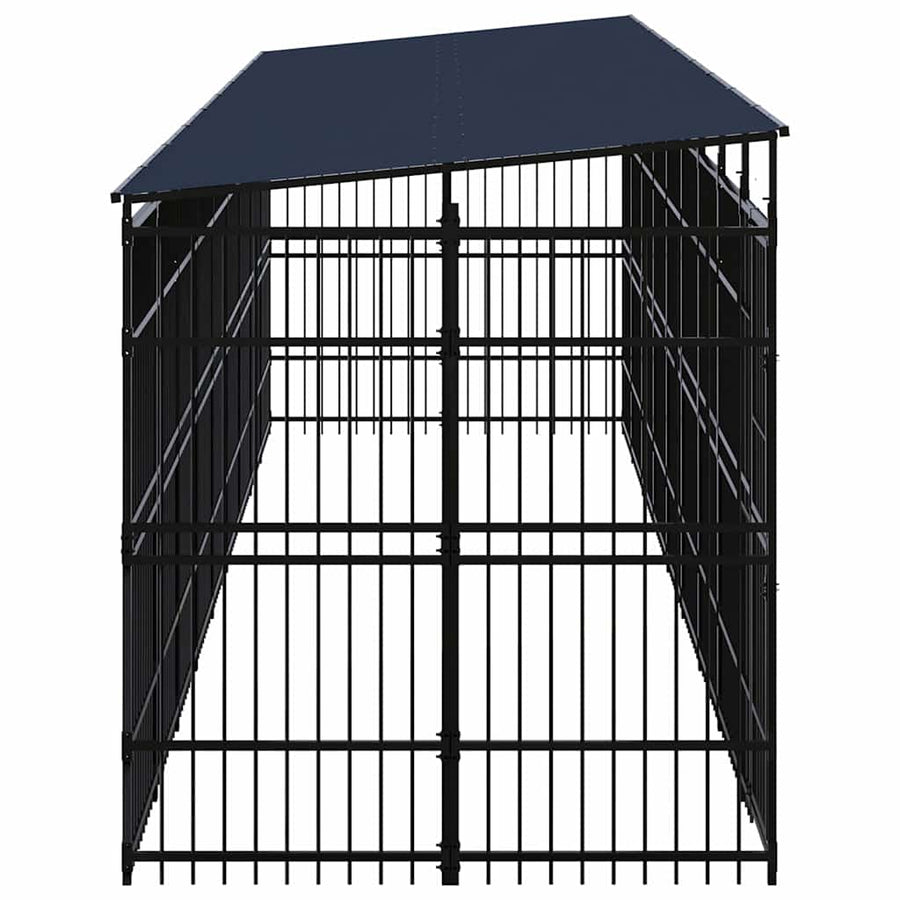 Outdoor Dog Kennel with Roof Steel 18,43 m²