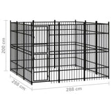 Outdoor Dog Kennel Steel 8.29 m?