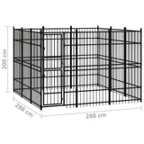 Outdoor Dog Kennel Steel 8.29 m² - Close-Up Angle
