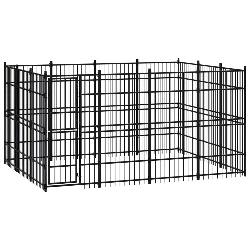 Outdoor Dog Kennel Steel 11.06 m?