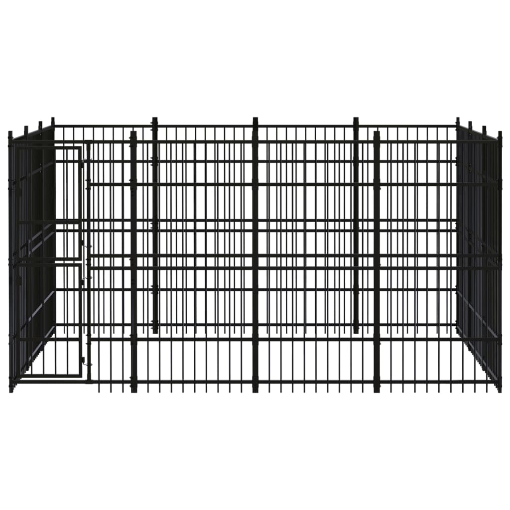 Outdoor Dog Kennel Steel 11.06 m?